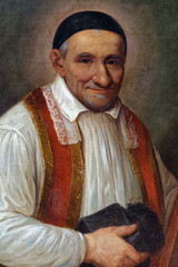 Painting of Saint Vincent de Paul. Saint of the Roman Catholic Church.