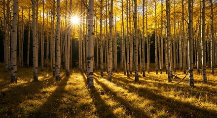 Obraz premium Golden Hour Grove AI Generated