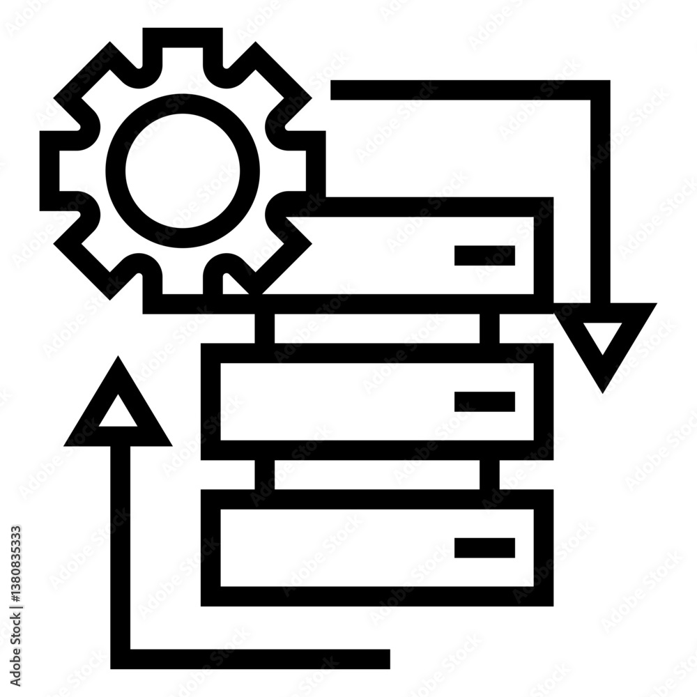 Poster data processing vector icon