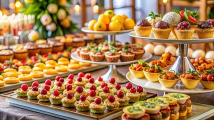Colorful Array of Appetizing Desserts and Savory Treats on Display
