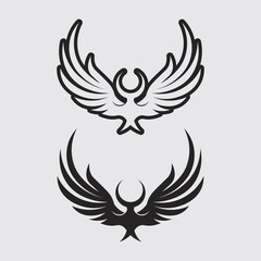Wings logo and animal wings icon sign stock logo design graphic illustration