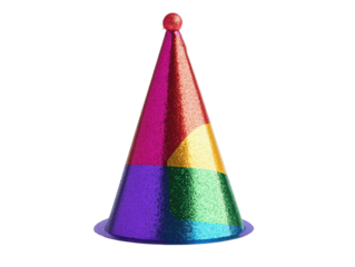 Colorful party hat for festive celebrations and events