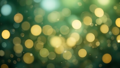 Fototapeta premium Abstract Bokeh Lights Background with Green and Gold Tones