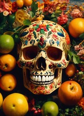 skull and apple
