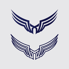 Wings logo and animal wings icon sign stock logo design graphic illustration