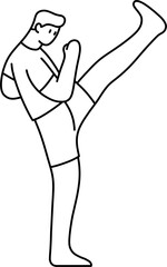 발차기 남 흑백