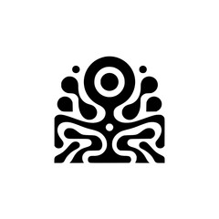 Abstract Black and White Organic Shape Logo Design