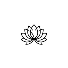 Minimalist Lotus Flower Logo Design, Vector Illustration