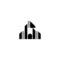 Fototapeta premium Minimalist Church Logo: Black & White Geometric Architecture
