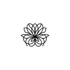 Minimalist Lotus Flower Logo: Modern, Elegant, Vector Graphic
