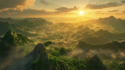 Fototapeta premium sunrise in the mountains