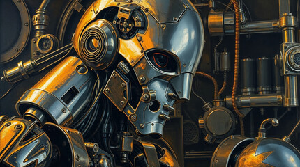 Portrait of a robot in the future