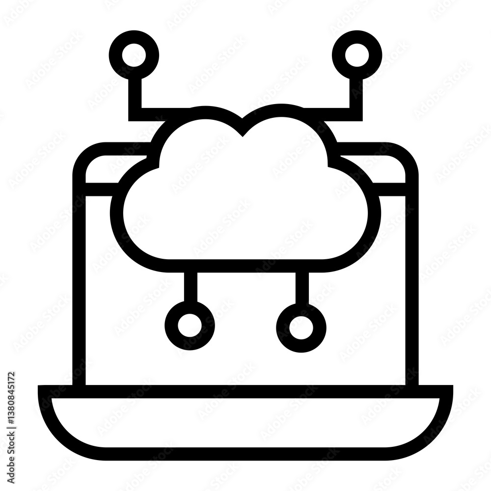 Poster cloud computing icon