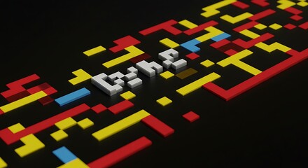 Naklejka premium Chromatic Labyrinth AI Generated