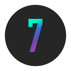 Vivid Gradient Number 7 in Black Circle &ndash; Stylish and Eye-catching Design for Modern Media Use