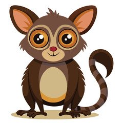 Cute Cartoon Lemur Clipart Ideal for Children's Digital Media