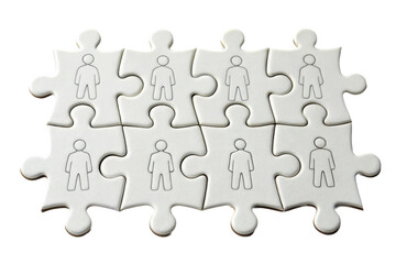 Obraz premium Puzzle pieces representing teamwork and collaboration, ideal for business concepts and motivational themes