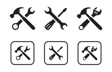 Black tools icon set.