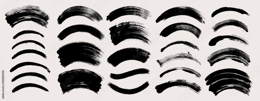 Poster brush stroke vector. painted curves, isolated on white background. grunge textured design elements