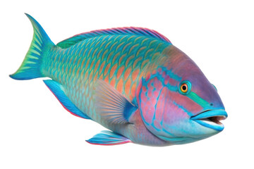 Colorful parrotfish swimming in coral reefs under sunlight for marine awareness campaigns and educational purposes