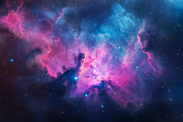 Fototapeta premium Colorful nebula with star formation and glowing gas clouds