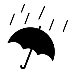 雨に打たれている傘のイラスト