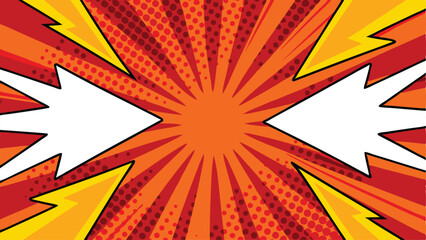 Comic Book Explosion Background Dynamic Red Orange Pop Art Style