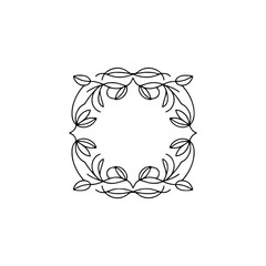 Elegant Floral Frame, Minimalist Vector Design