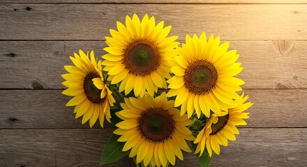 Golden Hour Sunflowers AI Generated