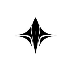 Fototapeta premium Modern Minimalist Black and White Abstract Starburst Logo Design