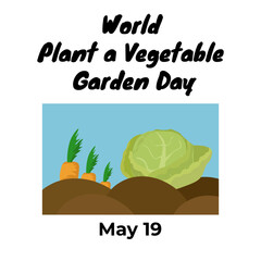 World Plant a Vegetable Garden Day, an idea for a square poster, banner or card design