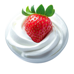 strawberry on whipped cream dessert