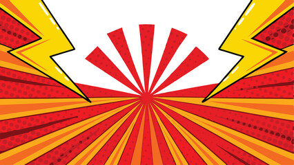 Dynamic Comic Book Pop Art Background, Red Yellow Energy