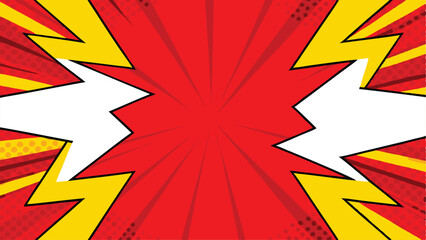 Dynamic Comic Book Explosion Red, Yellow, White Power