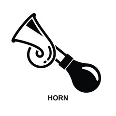 Horn icon. Horn make a loud noise isolated on background vector illustration.