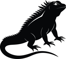 Iguana Silhouette Vector & Icon, Iguana Vector Design