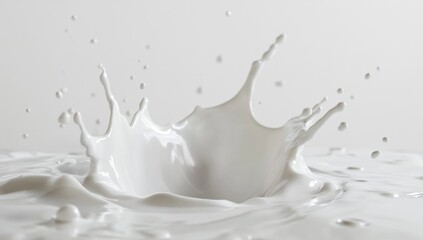 Milk splash on white surface