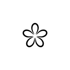 Minimalist Black & White Floral Design, Abstract Flower, Logo Concept.