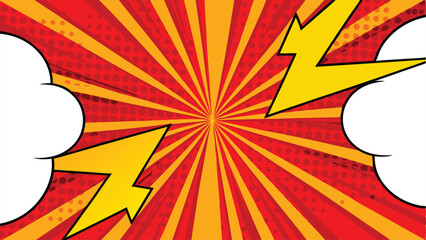 Comic Book Explosion Background Red, Yellow, Power, Speech Bubbles