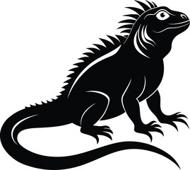Iguana Silhouette Vector & Icon, Iguana Vector Design