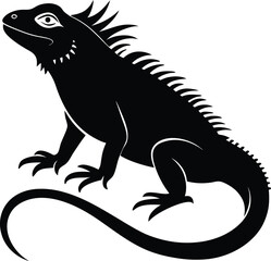 Iguana Silhouette Vector & Icon, Iguana Vector Design