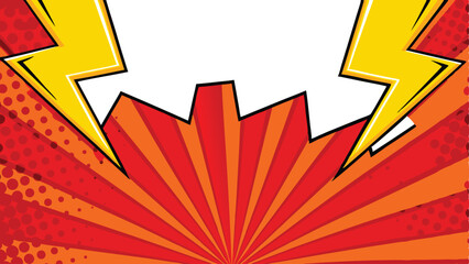 Dynamic Comic Book Background Red, Orange, Yellow Explosion