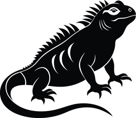 Obraz premium Iguana Silhouette Vector & Icon, Iguana Vector Design