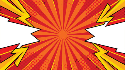 Dynamic Comic Book Style Background with Red, Orange, and Yellow