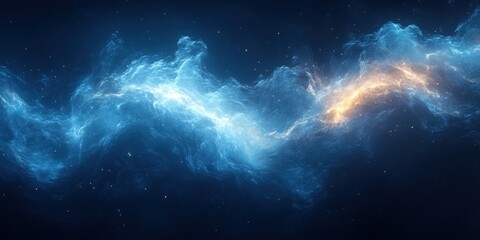 Obraz premium Futuristic Digital Waveform Abstract with Glowing Particles and Depth of Field Effect