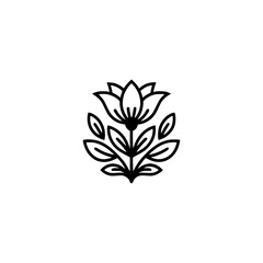Minimalist Black and White Floral Logo Design