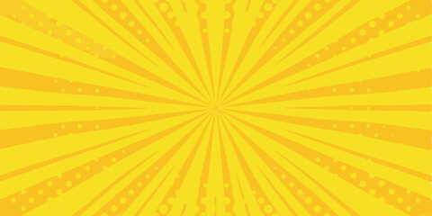 Bright Yellow Sunburst Comic Book Pop Art Background Design
