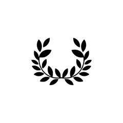 Minimalist Black Laurel Wreath on Off-White Background