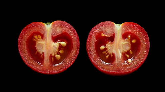 freshly halved cherry tomatoes as a healthy snack