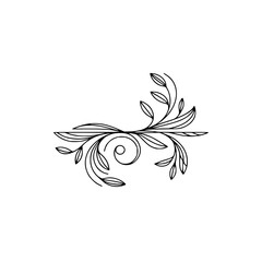 Minimalist Floral Design, Elegant Line Art Ornament, Decorative Element